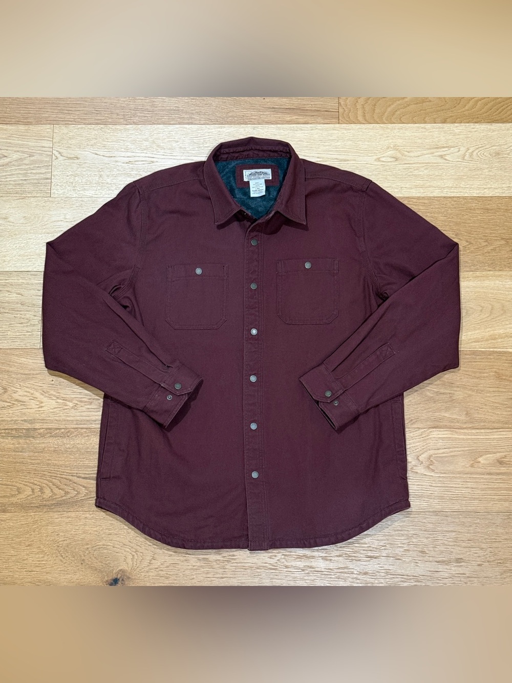 L.L. Bean Katahdin Iron Works Shirt Jacket Mens Large Fleece Lined Nor'easter L